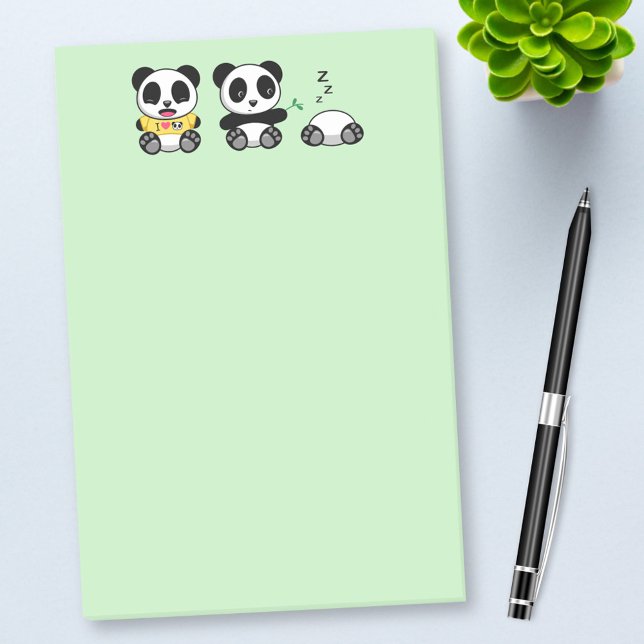 Notas Post-it® Pequeños Pandas cortos en verde (Subido por el creador)