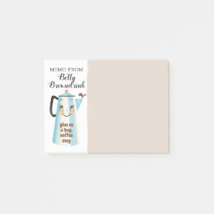 Notas Post-it® Percolador retro del pote del café del vintage