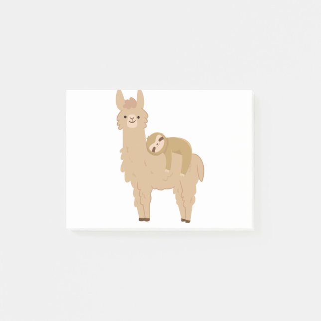 Notas Post-it® Pereza adorable que duerme en una llama (Anverso)