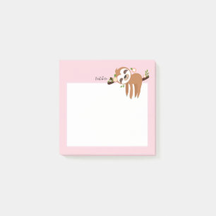 Notas Post-it® pereza, perezoso lindo, ilustracion animal