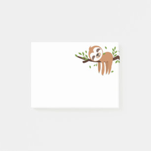 Notas Post-it® pereza, perezoso lindo, ilustracion animal