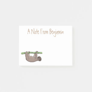 Notas Post-it® Pereza sonriente suave en el ilustracion personali