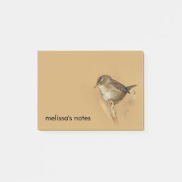 Notas Post-it® Perfil de una bella Wren de Marsh