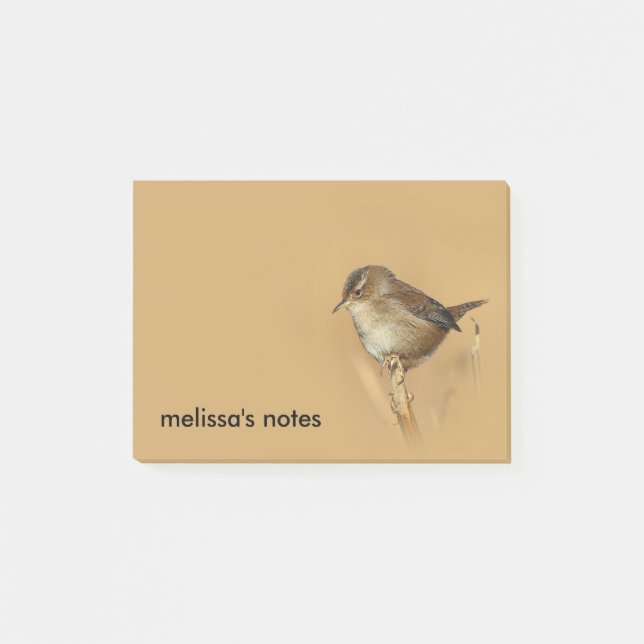 Notas Post-it® Perfil de una bella Wren de Marsh (Anverso)