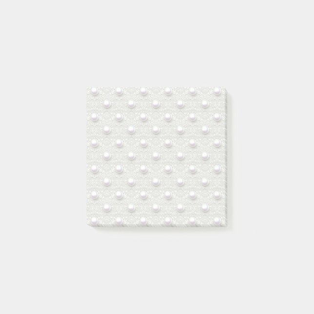 Notas Post-it® Perlas y encaje (Anverso)