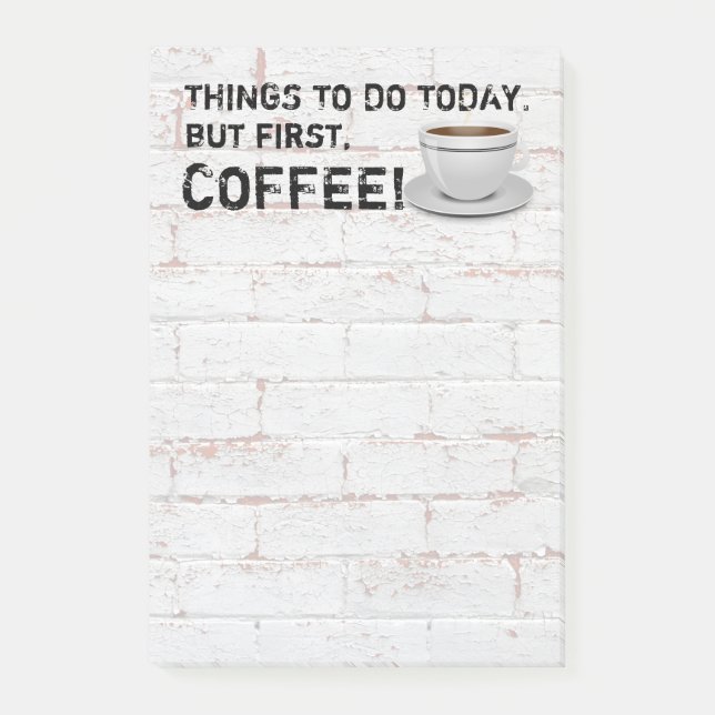Notas Post-it® Pero el primer café (Anverso)