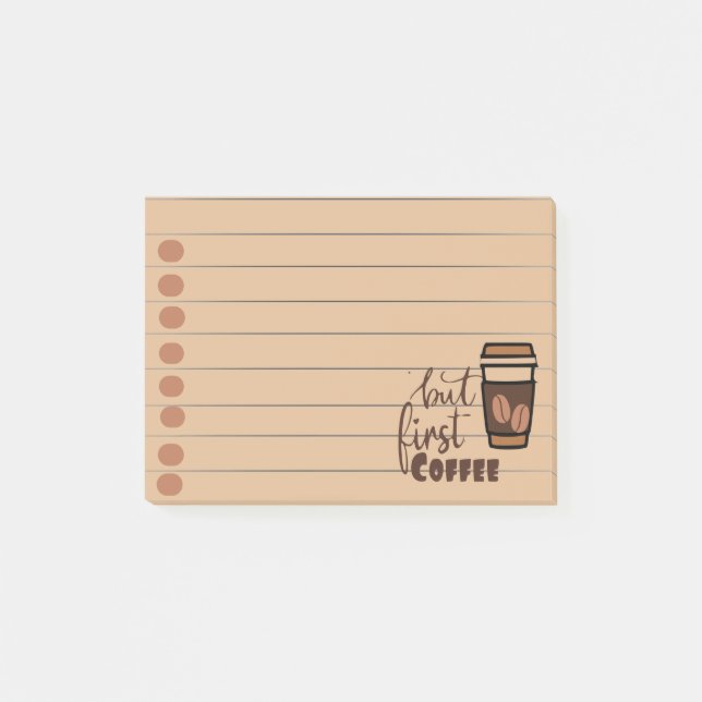 Notas Post-it® Pero el primer café (Anverso)