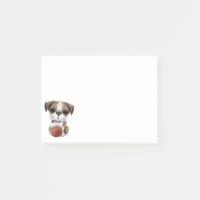 Notas Post-it® Perrito británico del bulldog que juega con (Anverso)
