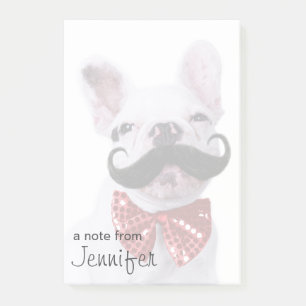 Notas Post-it® Perrito francés del bulldog con el bigote