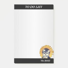 Notas Post-it® Perrito lindo con girasol en gris plateado