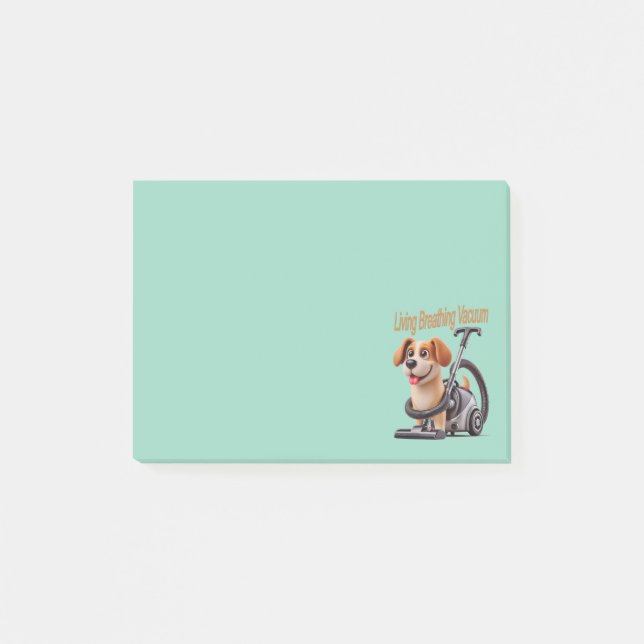 Notas Post-it® Perro Aspiradora Vivo Respirando (Anverso)