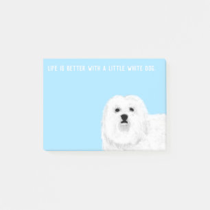 Notas Post-it® Perro blanco maltés o cogote de túnidos