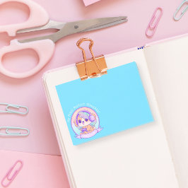 Notas Post-it® Perro Chica de Guay Kawaii Gamer en azul bebé