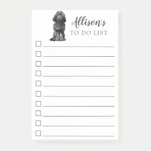 Notas Post-it® Perro Cockapoo Negro Personalizado Para Hacer List