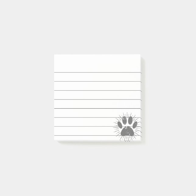 Notas Post-it® Perro con trazo de impresión 3x3 con manchas de tr (Anverso)