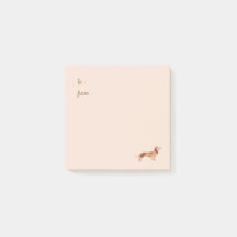Notas Post-It®, perro Dachshund de 7,6 cm x 7,6 cm