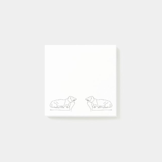 Notas Post-it® Perro Dachshund durmiente (Anverso)