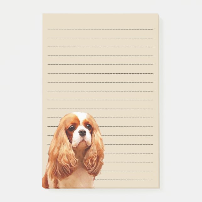 Notas Post-it® Perro de aguas de rey Charles arrogante (Anverso)