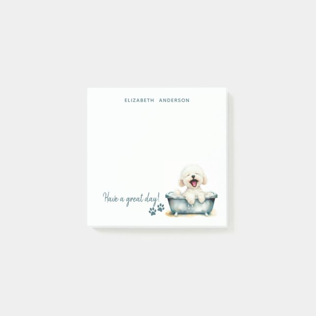 Notas Post-it® Perro de Bichon Frise Personalizado (Anverso)