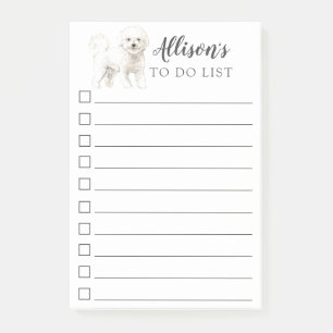 Notas Post-it® Perro de Bichon Frise personalizado para hacer la