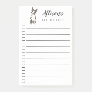 Notas Post-it® Perro de Boston Terrier personalizado para hacer