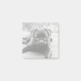 Notas Post-it® Perro de cachorro lindo pug amante foto en blanco