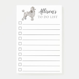 Notas Post-it® Perro de caniche gris personalizado para hacer la