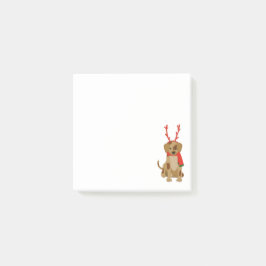 Notas Post-it® Perro de caricatura con pollas y bufanda