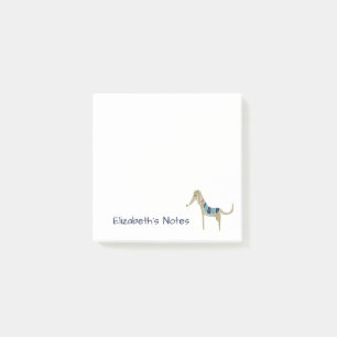 Notas Post-it® Perro de caricatura de Greyhound cubierto