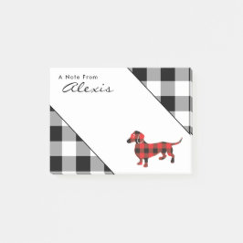 Notas Post-it® Perro de Dachshund con el filamento rojo curado