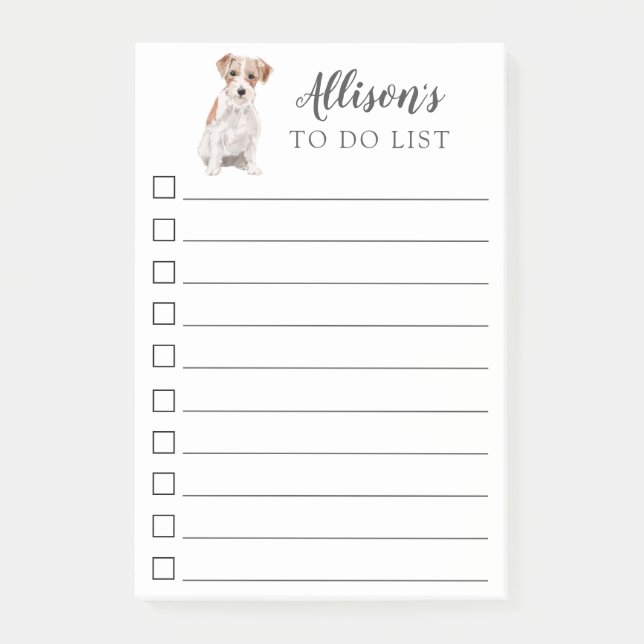 Notas Post-it® Perro de Jack Russell personalizado para hacer la (Anverso)