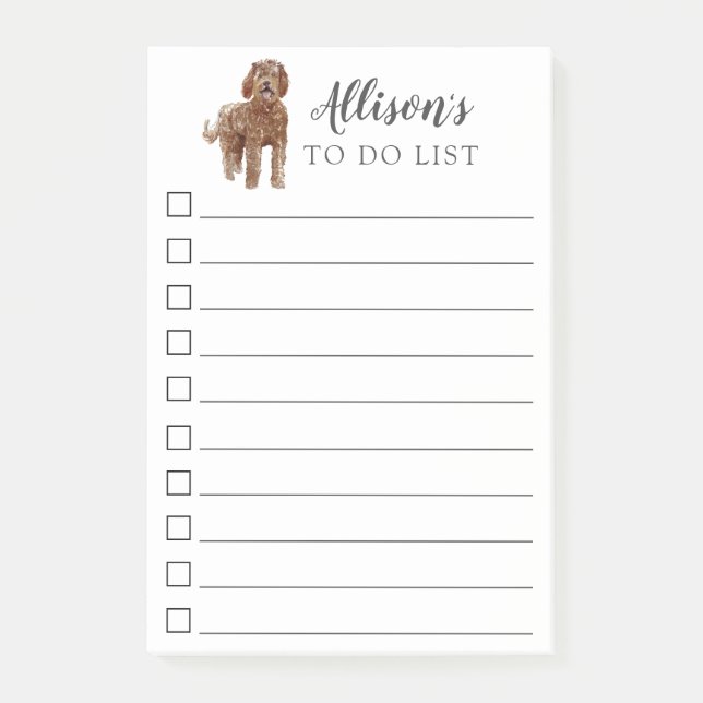Notas Post-it® Perro de Labradoodle personalizado para hacer la (Anverso)