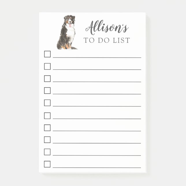 Notas Post-it® Perro De Montaña Bernés Personalizado Para Hacer P (Anverso)