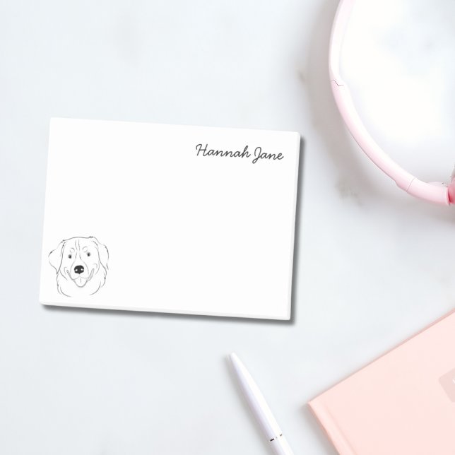 Notas Post-it® Perro de montaña de Berna Negro y Blanco Personali (Bernese Mountain Dog Black & White Personalized Post-it Notes)