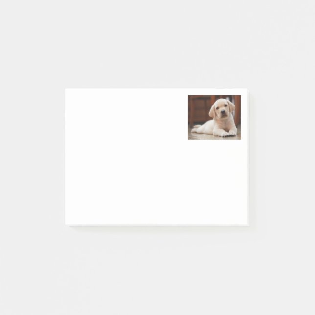 Notas Post-it® Perro de perrito amarillo de Labrador del bebé que (Anverso)
