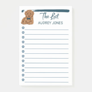 Notas Post-it® Perro de perro cangrejo con pintura azul de marea