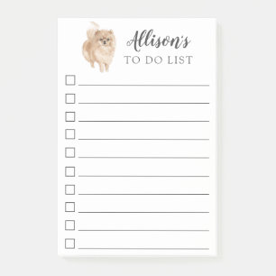 Notas Post-it® Perro de Pomeranian personalizado para hacer la