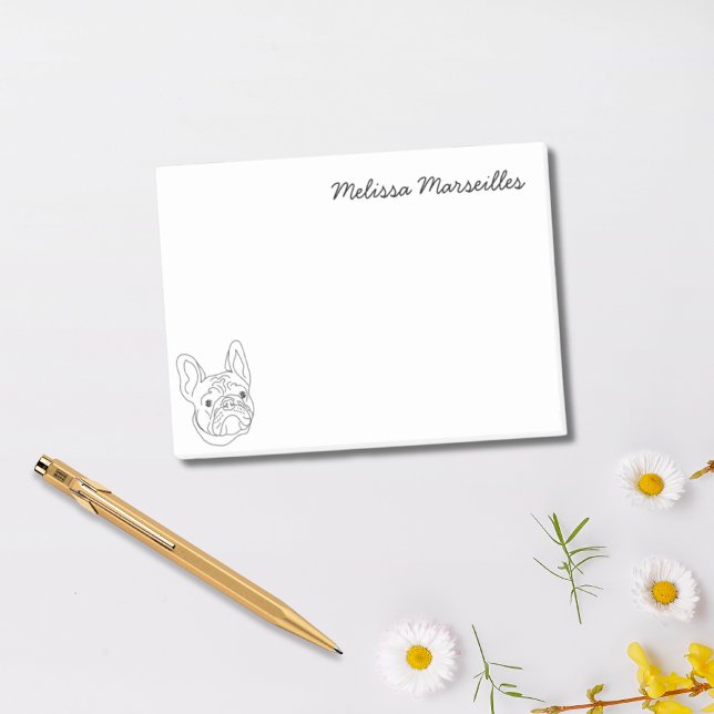 Notas Post-it® Perro de toro francés negro y blanco francés (French Bull Dog Black & White Frenchie Post-it Notes)
