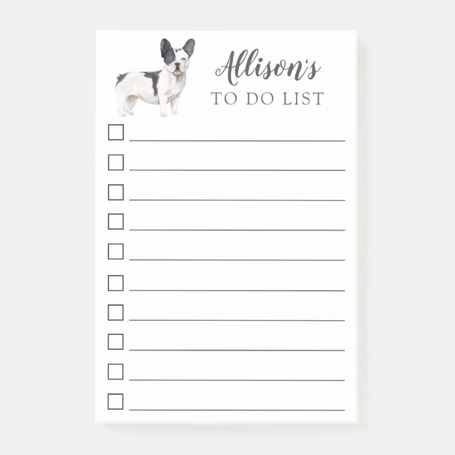 Notas Post-it® Perro del bulldog francés personalizado para hacer (Anverso)