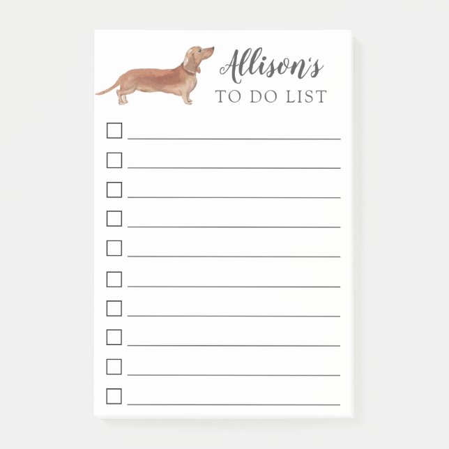Notas Post-it® Perro del Dachshund del moreno personalizado para (Anverso)