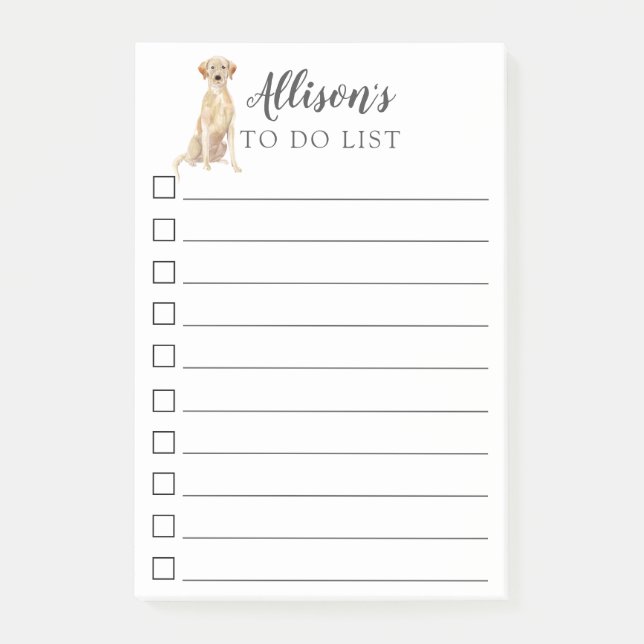 Notas Post-it® Perro del labrador retriever personalizado para (Anverso)
