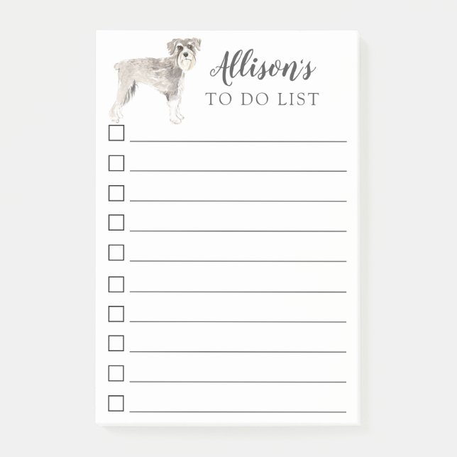 Notas Post-it® Perro del Schnauzer personalizado para hacer la (Anverso)