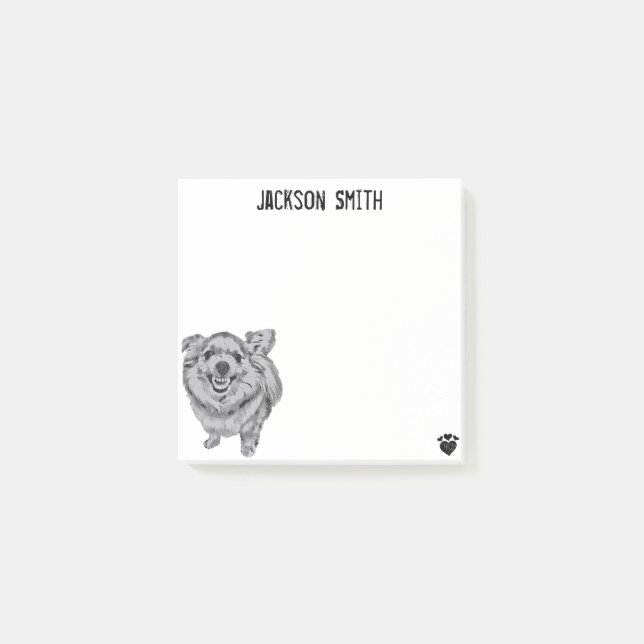 Notas Post-it® Perro enojado personalizado (Anverso)