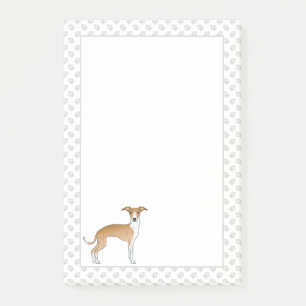 Notas Post-it® Perro Galgo Italiano Fawn y Blanco con Patas