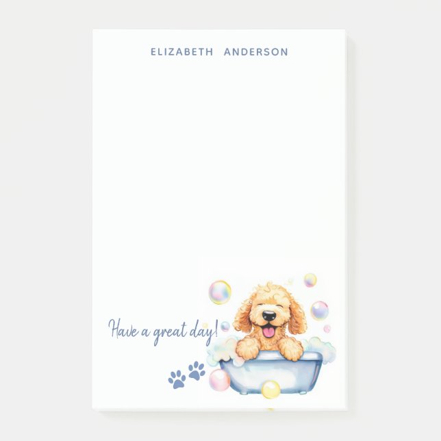 Notas Post-it® Perro Goldendoodle Personalizado (Anverso)