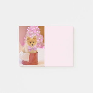 Notas Post-it® Perro lindo con Navidades de vaca rosa fotografía