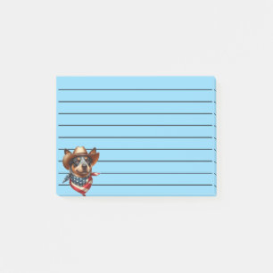 Notas Post-it® Perro llevando un Gorra y una banda de bandera est