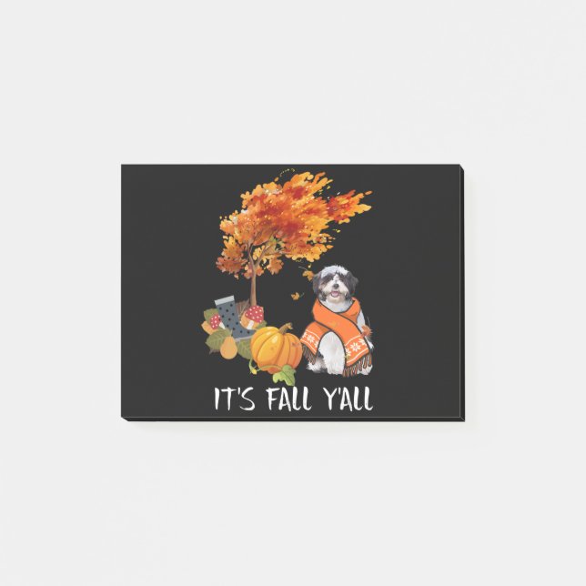 Notas Post-it® Perro Lover| Shih Tzu es Fall Yall (Anverso)