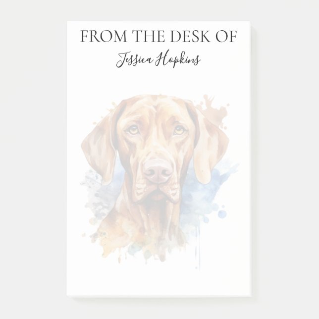 Notas Post-it® Perro Monogramado Amante de Vizsla (Anverso)