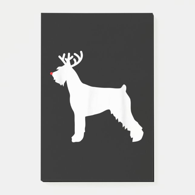 Notas Post-it® perro navidad de renos schnauzer gigante (Anverso)